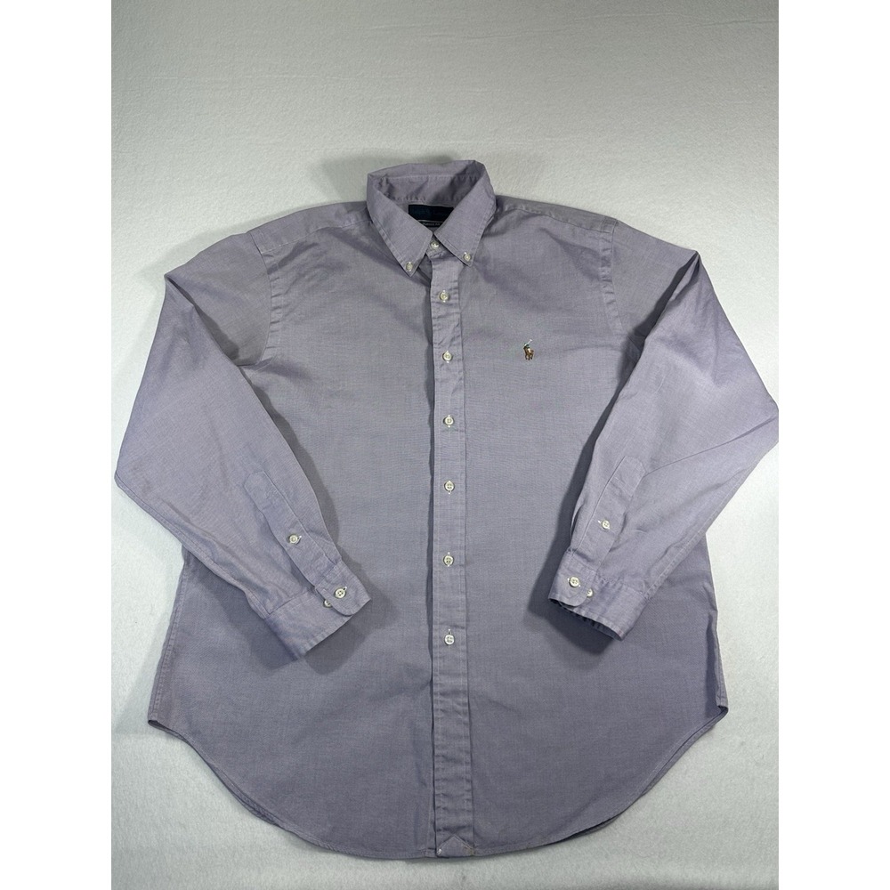 Ralph Lauren Oxford Shirt Mens 16.5 34/35 Purple Classic Fit Multi Pony Logo L